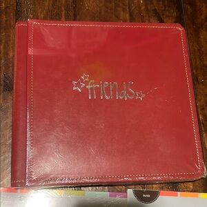 Red 'friends' Photo Album Binder - Stylish Coffee Table Accent